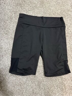 Free with any purchase ! YMI Black High-Waist Bike Shorts with Mesh Panels